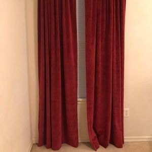 Pair of Red Velvet Drapes